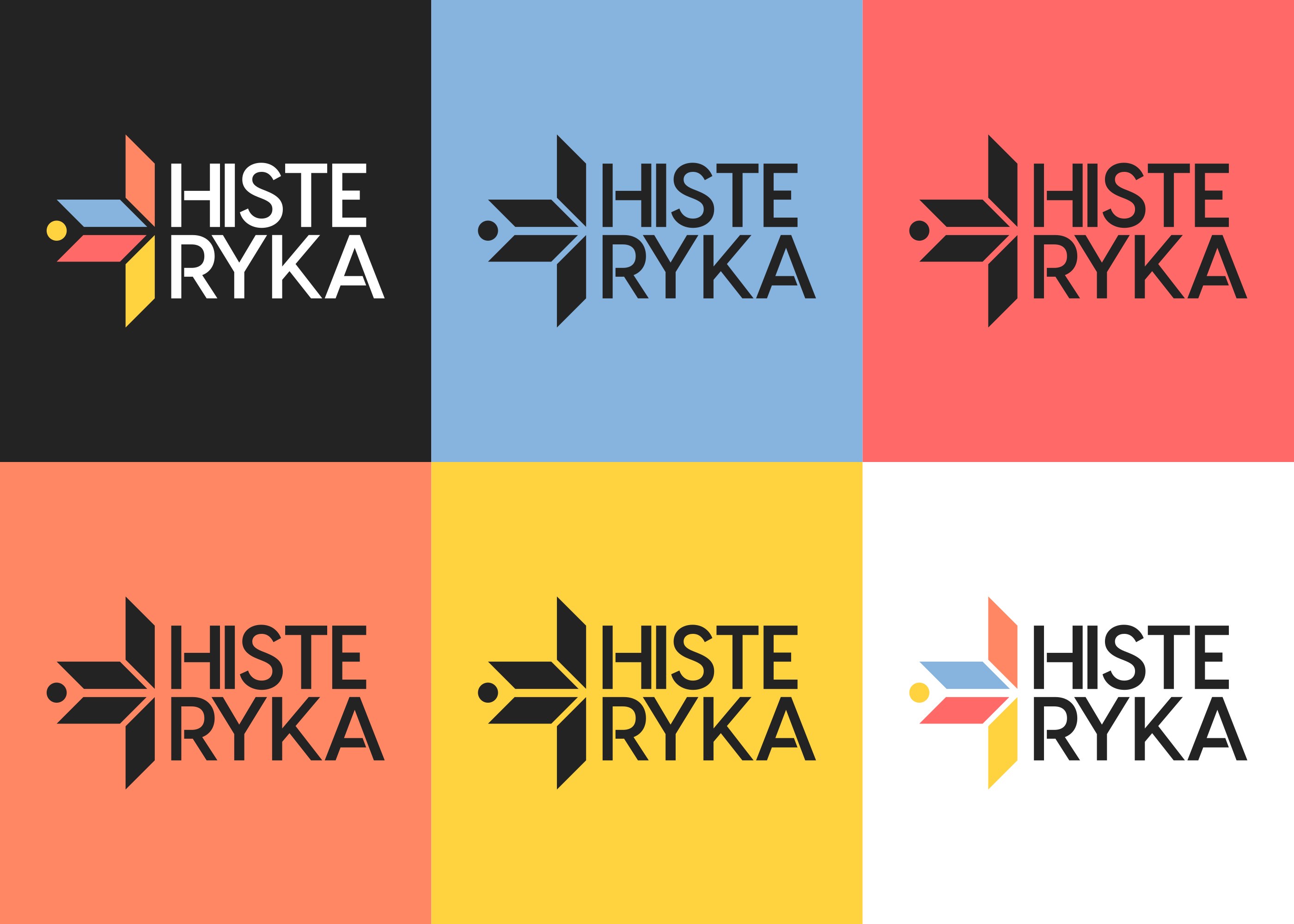 Colour and monochrome logos on the brand colours