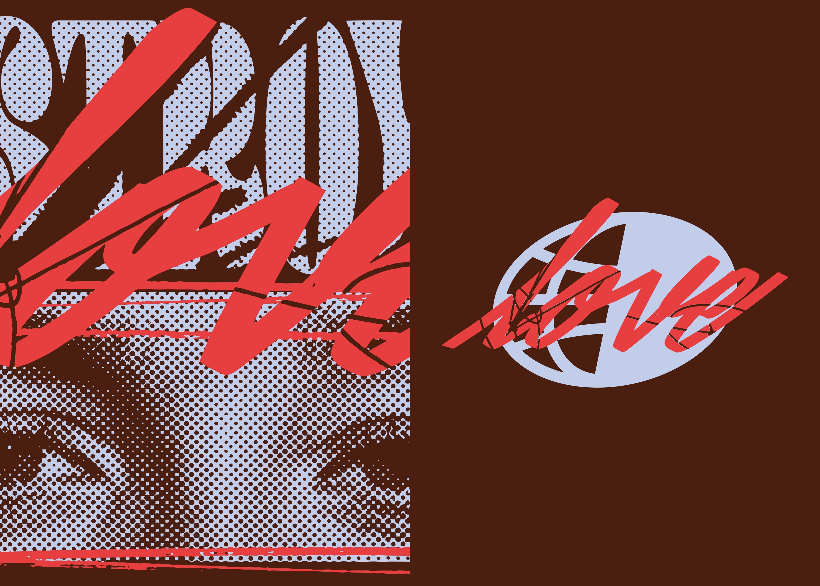 DESTROYED LOVE print close up and the love sign