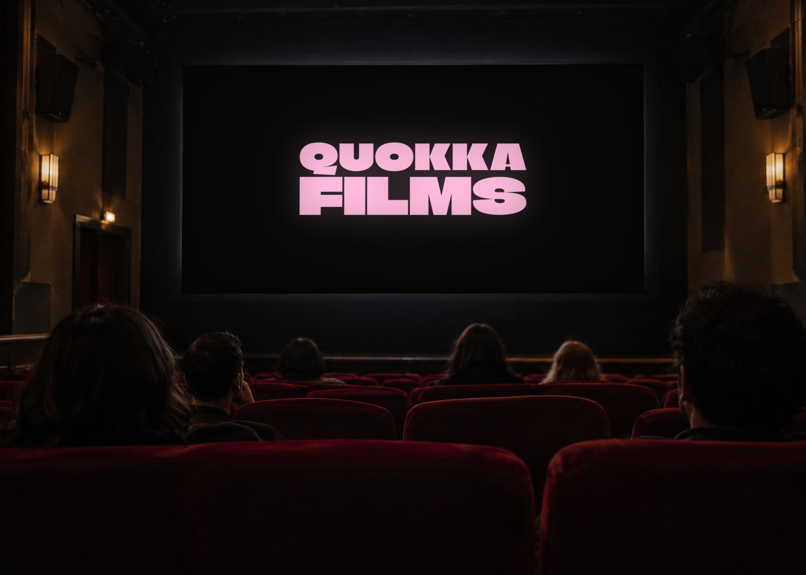Quokka Films logo as a title on a cinema screen